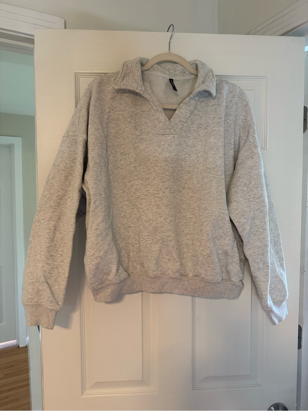 Adanola Light Heather Gray Crewneck Pullover